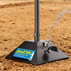 Tamper Tool with 10"x10" Compactor Plate & Fillable Steel Base, 49" All-Steel Handle, Adjustable Height, Ergonomic Grip for Soil, Asphalt, Gravel & Paver Compaction (10IN)