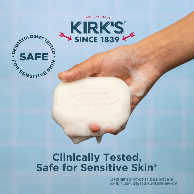 Kirk's Castile Bar Soap for Men, Women & Children -