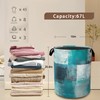 Laundry Hamper,Art Painting Laundry Basket,Grey Blue Waterproof Oxford Cloth Storage
