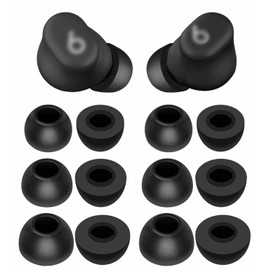 IiEXCEL for Beat Solo Buds Memory Foam Tips, Replacement S/M/L No Silicone Pain Comfortable Noise Reduce Ear Tips Accessories Compatible with Beats Solo Buds 2024 Release - Black