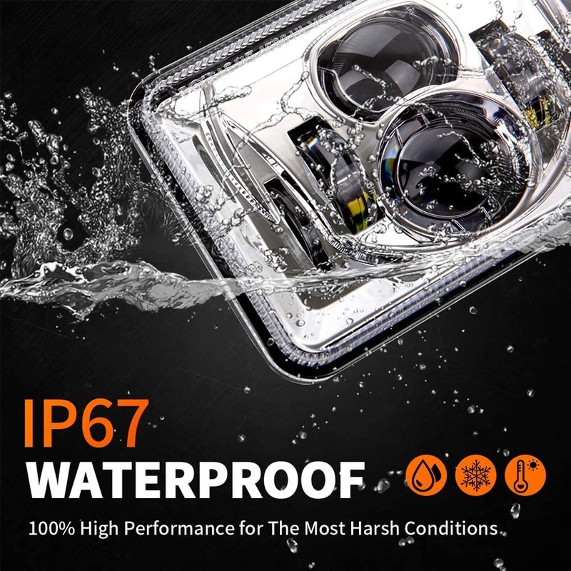 Z-OFFROAD 2pcs 60W 4x6 LED Headlights DOT Approved H4656 H4651