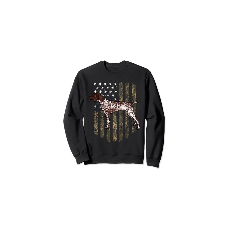 Camo American Flag German Shorthaired Pointer 4th Of July Sweatshirt
