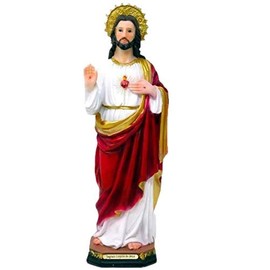 miSantuario Sagrado Corazon De Jesus 12",Sacred Heart of Jesus Resin Statue, New