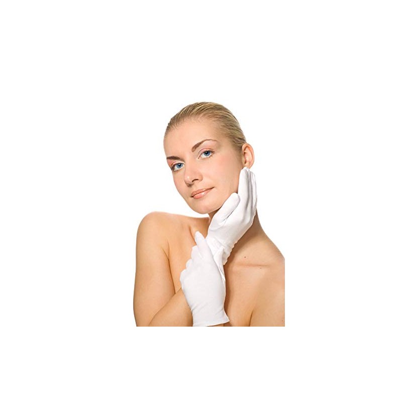 6 pares de guantes de algodón blanco para manos secas,