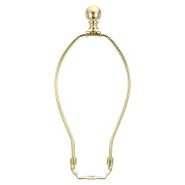 PATIKIL 9 Inch Lamp Harp Kit with Finial, 1 Set Detachable Lamp Shade Bracket Holder, DIY Lighting Accessories for Table Lamps Floor Lamps, Gold Tone