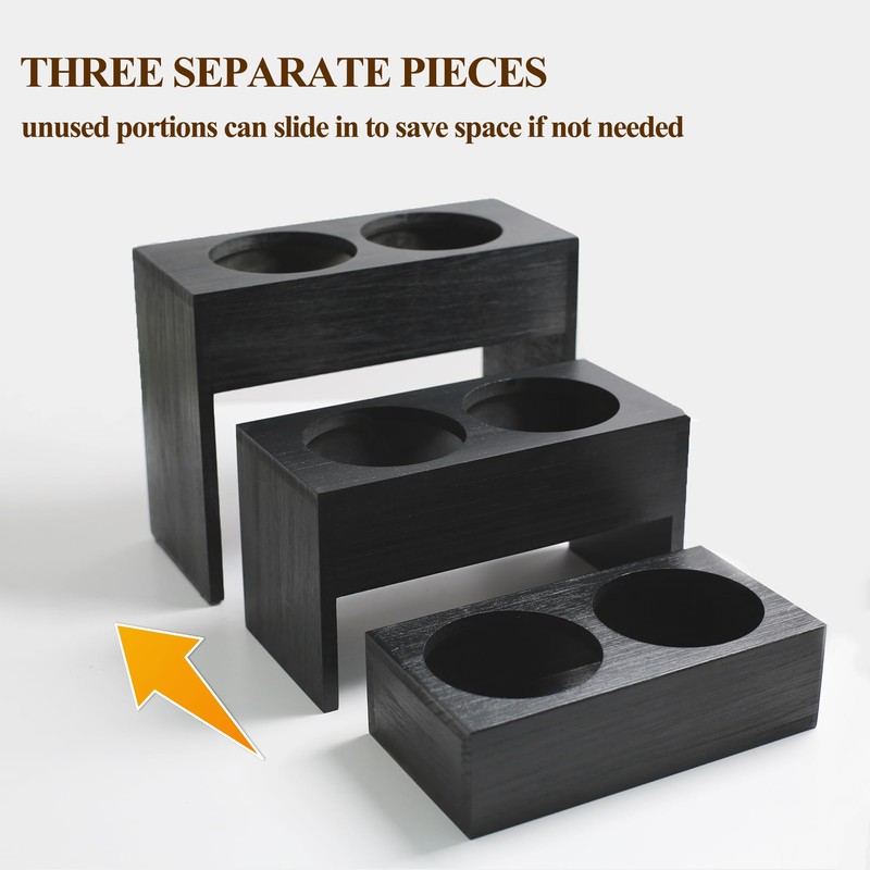 GOVOKOI Black Wood Coffee Syrup Rack Organizer, 3 Tier Syrup