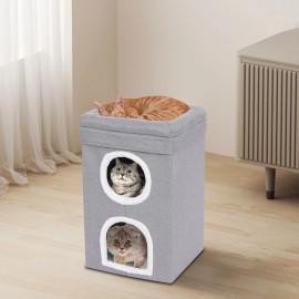 Foldable Cute Modern Cat Condo Cat House Gray Indoor Cats Bed For Home Pet Shop