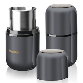 COOL KNIGHT Herb Grinder [large capacity/fast/Electric ]-Spice Herb Coffee Grinder with Pollen Catcher/- 7.5" (Grey)