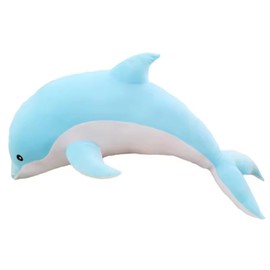 Tikwisdom Plush Toy Dolphin, Dolphin Plush Cushion, Super Soft Doll, Sea Animal Plush Toy, Children's Sleeping Pillow Gift (Blue, 50 cm Long)