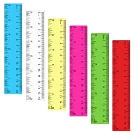 Mabor 6 Inch Ruler 6Pcs Clear Plastic Ruler for School Office Home Straight Edge Ruler with Centimeters and Inches for Kids Drawing Ruler for Students Adults Colored Ruler for Classroom