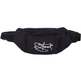 Original 2Stoned Hip Bag Bum Bag Retro with Embroidery Logo for Women, Men and Children, Black/Lettering, Neck pouch