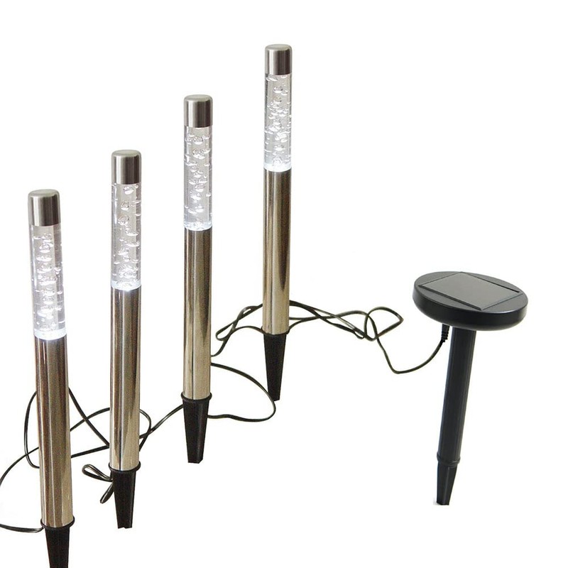 Dapo 4 x Outdoor Solar Garden Light Lamp Bubble, Height: