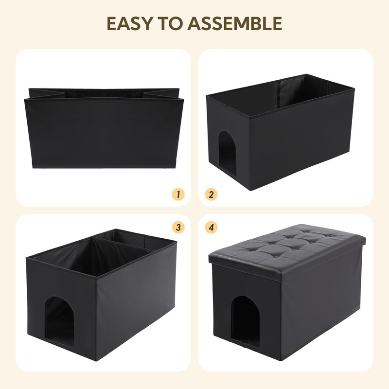 MEEXPAWS Cat Litter Box Enclosure Furniture Hidden, Cat Washroom Bench