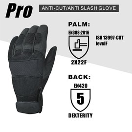 Intra-FIT Needle Stitch Protection Cut Resistant Safety Gloves for Men - Flexible, Breathable, Skill, Breathable, ASTM F 2878-10 Level 3, EN388: 2422F, Medium