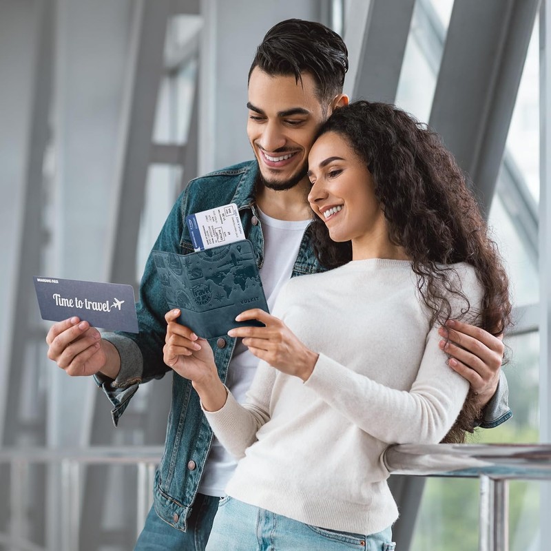 VULKIT Porta Pasaporte De Viaje Con Cierre Magnético RFID Blocking