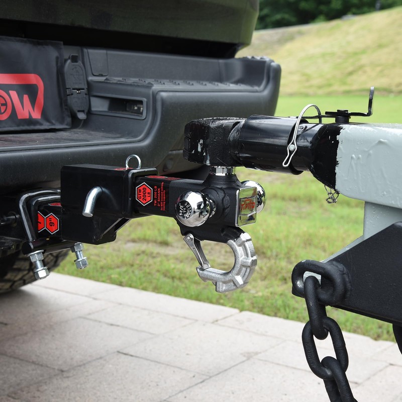 TOPTOW Trailer Hitch Tri-Ball Hitch Mount with Beast Tow Hook