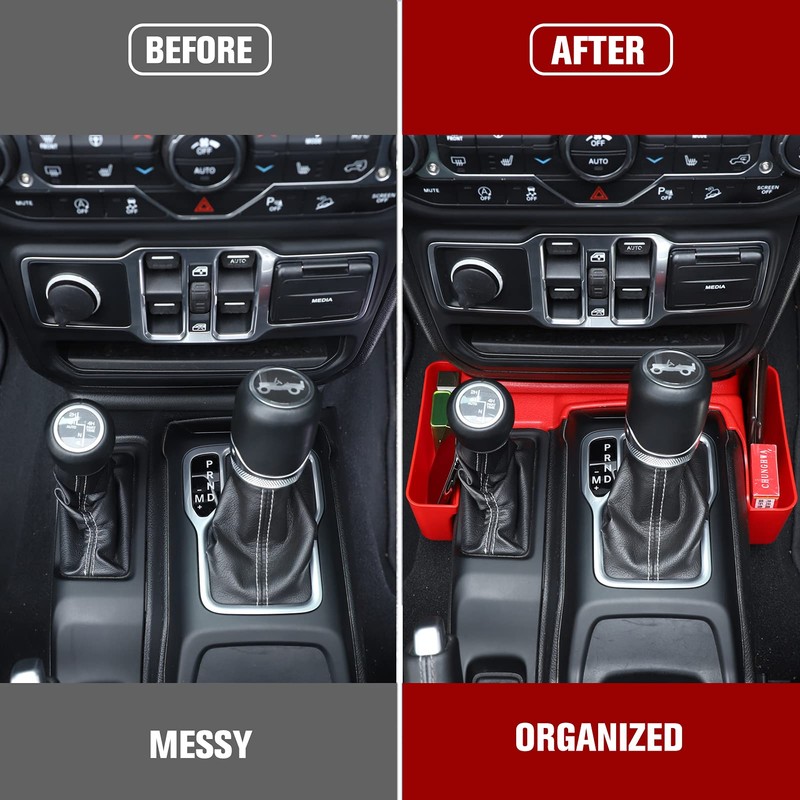 JeCar Center Console Gear Shift Tray Storage Box Organizer Bins