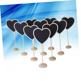 Alipis Wooden Message Blackboard Base 12pcs Heart Shape Cards Holder for Celebrations