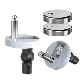 2 Pack Toilet Seat Hinges Fixings,Toilet Seat Fittings,Quick Release Toilet Seat Fixings,Universal Toilet Seat Hinges for WC Toilet Blind Holes