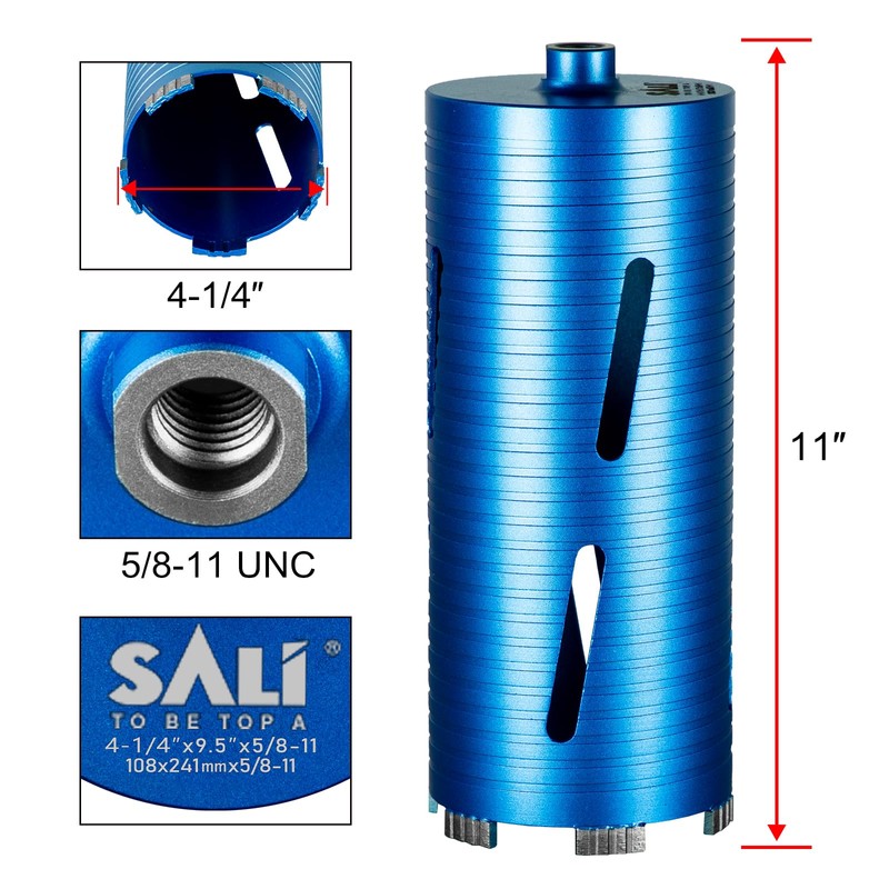 SALI Diamond Core Drill Bits 4 1/4" Diameter 10"/254mm Drilling