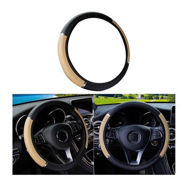 Adunsiaoto Mikrofaser Lenkradabdeckung, Lenkradbezug Leder, Auto Lenkradhülle Lenkrad Abdeckung 38cm