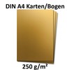 25 DIN A4 Paper Sheets, Plano Sheet, Gold Metallic, 225