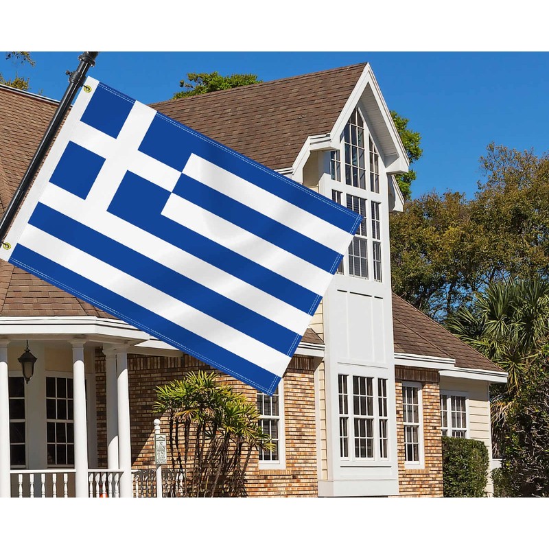 2×3 FT Greece Flag,Medium 60×90 CM Greek Outdoor Banner,100D Decor,Doube