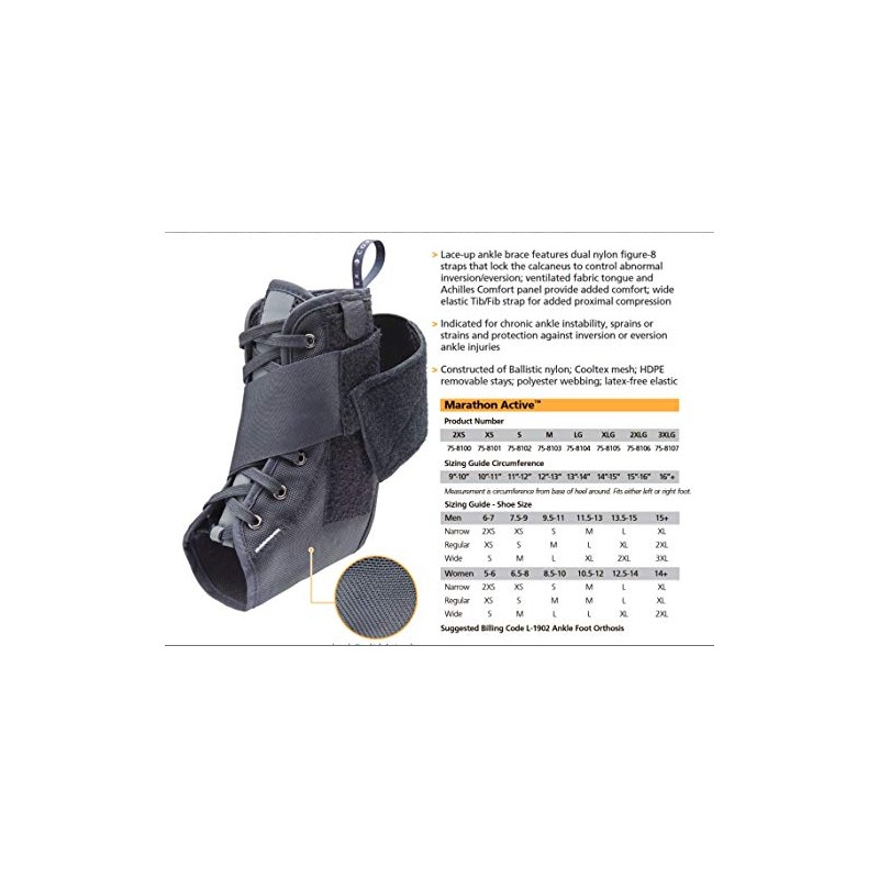Corflex Marathon Active Lace-Up Ankle Brace - XS
