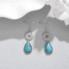 ONEFINITY Turquoise Teardrop Earrings for Women 925 Sterling Silver Sunflower