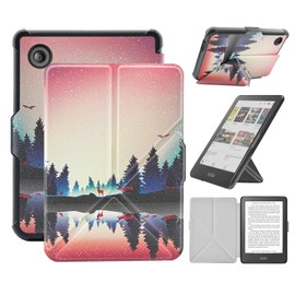 Case Compatible with 6" Kobo Clara Colour/BW (2024)/2E (2022)/Tolino Shine Color/Shine 5/Shine 4, Includes a Screen Protector - Premium PU Leather Cover with Auto Sleep/Wake (Dimmed Night)