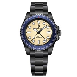 Pagani Design Men's Watch Automatic GMT TMI NH34 PD1758 Japan Movement Sapphire Glass AR + AF Waterproof Watch, Shell Azul, Modern