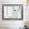 AAZZKANG Rustic Mirror Wood Framed Wall Mirror 20"x16" Rectangle Decorative