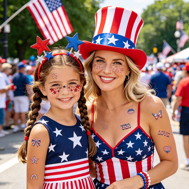 4th of July Freckles Face Tattoos (36 Pcs) or 250th