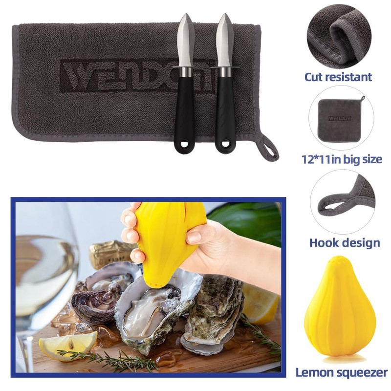 WENDOM Oyster Knife Shucker Set Oyster Shucking Knife and Gloves