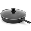 Megachef 12 Inch Pre-Seasoned Cast Iron Skillet with Tempered Glass
