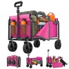 Portable Collapsible Wagon, Foldable Cart with Removable Side