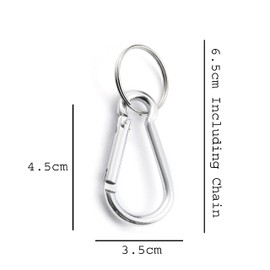 Komonee Carabiner Silver Metal Keychain Karabiner Key Ring Shackle Key Chain Novelty Gadget Keyring