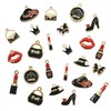 TSJ 24 PCS Assorted Enamel Charms Black Jewelry Making Pendants