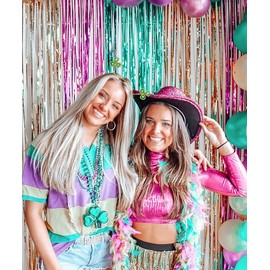 NVENF St.Patrick’s Day Headband Lucky Shamrock Hairband Green Rhinestone Headpiece Party Costume Hair Accessory (Rhinestone2)