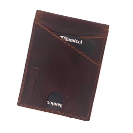 Glamicci Money Clip Wallet for Men | Slim Wallet for Men & RFID Blocking Leather Card Holder | Minimalist Wallet for Men (RGTW1/2), Hunter Brown, Free Size,, Hunter Brown, Minimalist