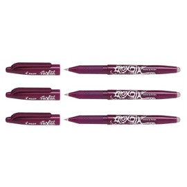 PILOT Frixion Ball 07 Erasable Rollerball Pens Medium Tip Burgundy Red Pack of 3