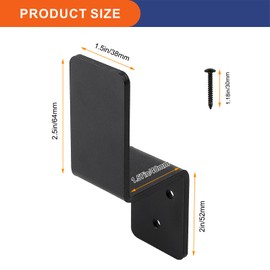 VANROUG 2x4 Door Barricade Brackets Z-Shape Black Security Door Lock Brackets Heavy Duty Drop Open Bar Holder Steel with Screw Fits 2x4 Lumber (2)