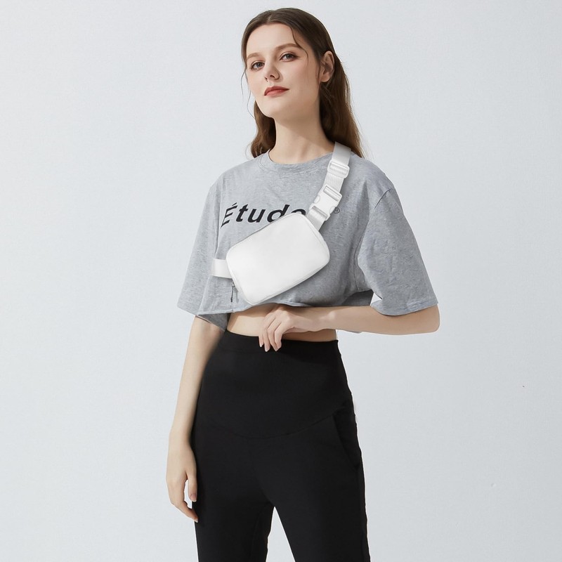 Gitus Fanny Pack, White, One Size, Mini Belt Bag