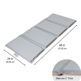 Children's Factory Nap Mats , 2 inch Thick Toddler Nap Mats for Preschools and Daycares , Hand-Washable, Comfortable and Soft 4 Section Folding Nap Mat , Fog Blue and Sand