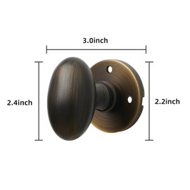 SAILANKA 1 Pack Use Passage Door Locks Knobs, Heavy Duty Door Handle for Bed and Bath, Interior Privacy Door Handle with Lock, Reversible Keyless Flat Levers with Protection, Antique Bronze