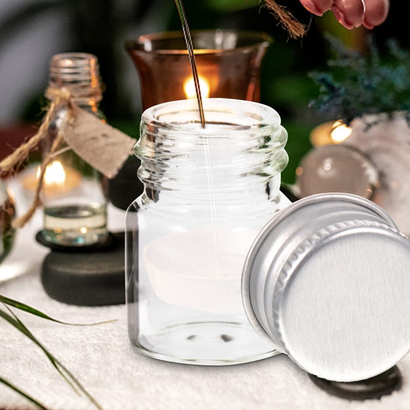 Small Mason Jars 12pcs Mini Glass Bottle Clear Sealed Jars