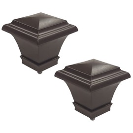 Kowibcl Finials For Curtain Rods, 2 Pcs Curtain Rod Finials for 5/8 Inch With 1/4" - 20 UNC Screws Curtain Rod, Drapery Rod Finials of Square Shape(Bronze)