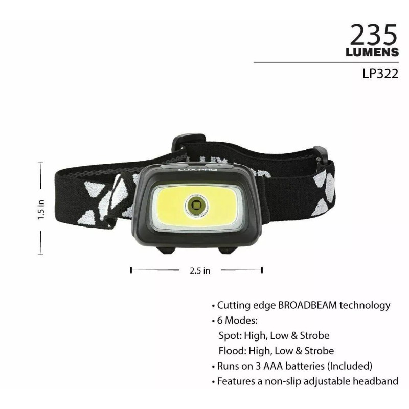 LUX - PRO Mechanic's Headlamp LUXPRO 235 Lumens LED Spot