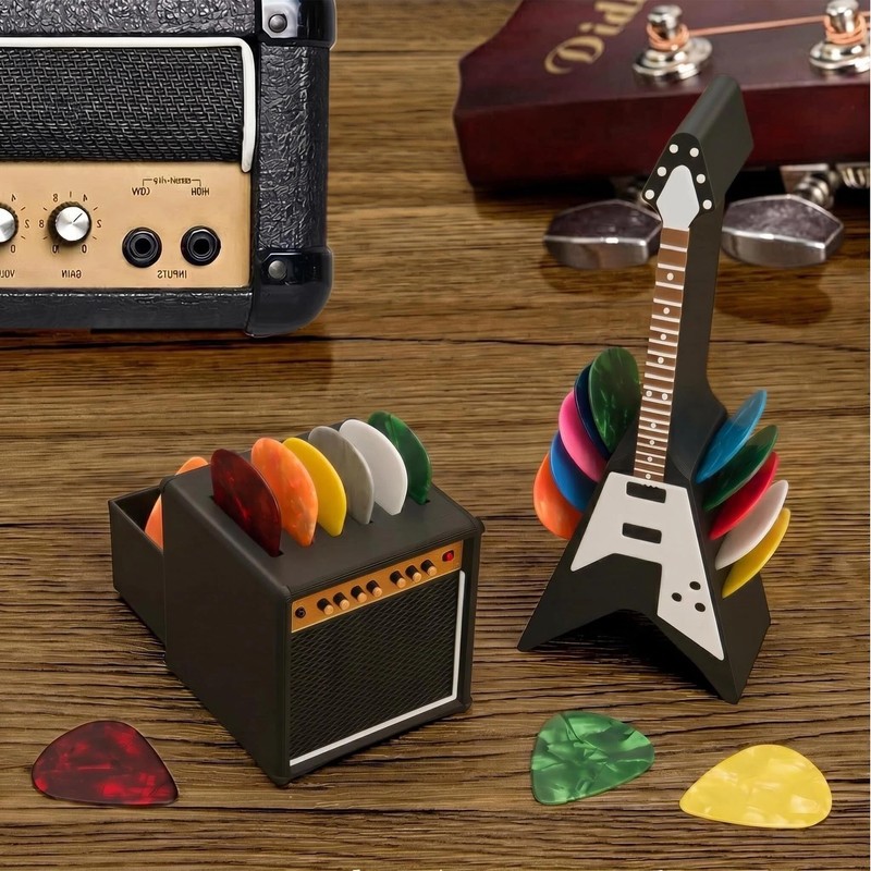 HETOETF Guitar Picks Holder Box, Pick Display Holder, Amp Speaker