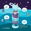 EcoVessel Insulated Stainless Steel Kids Bottle - Frost, Dinosaur, 12oz